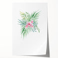 Girls Room Wall Art – Tropical Floral Watercolor Nursery Print