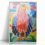 Stretched Canvas Art for Kids – Colorful Eagle Nursery Print
