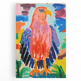 Stretched Canvas Art for Kids – Colorful Eagle Nursery Print