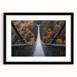 Black landscape bridge frame with a white mat, showcasing a modern aesthetic. Ideal for displaying artwork or photography, enhancing home decor with elegance.
