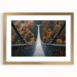 Elegant gold landscape bridge frame with a mat, showcasing a front view design ideal for enhancing home décor. Perfect for art lovers seeking stylish framing solutions.