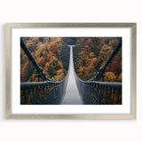 Landscape bridge frame with mat in silver, showcasing a modern design perfect for home decor, displaying a scenic view. Ideal for enhancing living spaces with elegance.