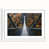 White landscape bridge frame with a mat, showcasing a clean front view perfect for displaying artwork or photographs, adding elegance to any decor.