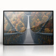 Framed acrylic artwork of a scenic landscape bridge view, featuring vibrant colors and intricate details, ideal for home or office decor. Perfect for nature lovers.