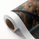 Rolled canvas artwork showcasing a vibrant landscape bridge design with intricate details and rich colors, ideal for enhancing home decor and artistic spaces.