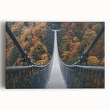 Stretched canvas art showcasing a vibrant landscape bridge scene, featuring lush greenery and a serene waterway, perfect for enhancing home decor aesthetics.