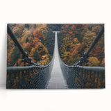 Stretched canvas artwork depicting a serene landscape bridge scene, featuring vibrant colors and intricate details, ideal for enhancing home decor.