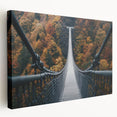 Stretched canvas artwork of a serene landscape bridge scene, featuring vibrant colors and intricate details, ideal for home decor and art enthusiasts.
