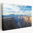 Vibrant landscape canvas artwork depicting colorful canyons in a side view, showcasing rich textures and hues, perfect for enhancing modern home decor.