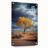 Acrylic landscape artwork displaying vibrant fields in rich colors, viewed from the side with decorative pins. Ideal for modern decor and art enthusiasts.