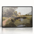 Framed acrylic landscape art piece with a sleek black frame, showcasing vibrant colors and intricate details, ideal for modern home decor or office settings.