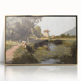 Framed acrylic landscape artwork featuring vibrant colors and intricate details, set in a sleek gold frame, ideal for modern home decor. Perfect for adding elegance to any room.