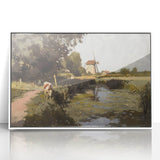 Framed acrylic artwork showcasing a vibrant landscape design with a white border, ideal for modern home decor. The piece captures serene natural elements, enhancing any space with its vivid colors and artistic details. Perfect for art enthusiasts and interior decorators.