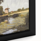 Close-up of a framed canvas showcasing a vibrant landscape design, featuring rich colors and intricate details, ideal for home decor or art enthusiasts. Perfect for enhancing interior spaces with a touch of nature-inspired elegance.