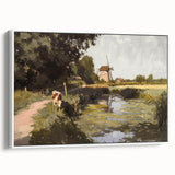 Framed canvas artwork showcasing a vibrant landscape design in a white frame, highlighting intricate details and rich colors, ideal for home decor enhancement.