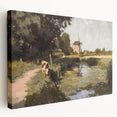 Stretched canvas showcasing a vibrant landscape design with rich colors and intricate details, viewed from the side, perfect for home decor and art enthusiasts.