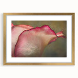 Extra large abstract art print featuring textured florals in gold, framed with a mat, ideal for living room decor.