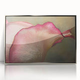 Mid-century modernist floral art in soft pastels on framed acrylic, ideal for nursery wall art.