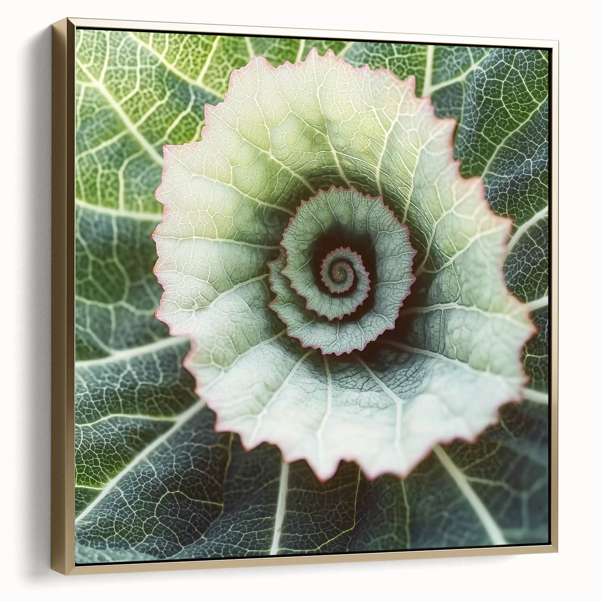 Close-up of silver and gold leaves on a black background, framed canvas, ideal for bedroom wall decor.