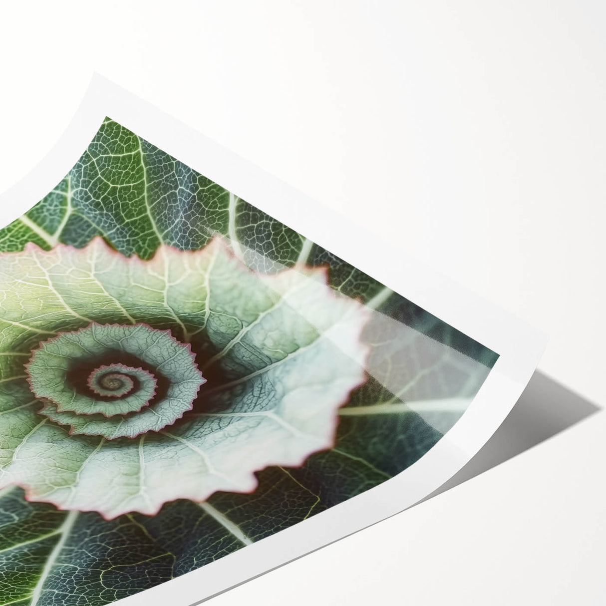 Extra large rolled print featuring line art of leaves in grayscale, ideal for large living room wall art.