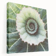 Close-up of green leaves on a large stretched canvas, suitable for kitchen wall art.