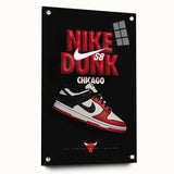 Nike Dunk SB Chicago Pop Art Wall Art – Bold Red, Black, White Canvas