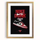 Nike Dunk SB Chicago Pop Art Wall Art – Bold Red, Black, White Canvas