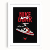 Nike Dunk SB Chicago Pop Art Wall Art – Bold Red, Black, White Canvas