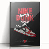Nike Dunk SB Chicago Pop Art Wall Art – Bold Red, Black, White Canvas