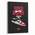 Nike Dunk SB Chicago Pop Art Wall Art – Bold Red, Black, White Canvas