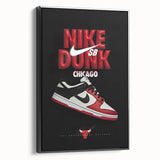 Nike Dunk SB Chicago Pop Art Wall Art – Bold Red, Black, White Canvas