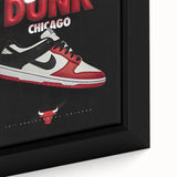 Nike Dunk SB Chicago Pop Art Wall Art – Bold Red, Black, White Canvas