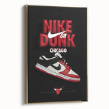 Nike Dunk SB Chicago Pop Art Wall Art – Bold Red, Black, White Canvas