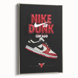 Nike Dunk SB Chicago Pop Art Wall Art – Bold Red, Black, White Canvas