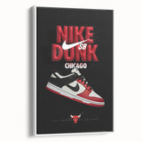 Nike Dunk SB Chicago Pop Art Wall Art – Bold Red, Black, White Canvas