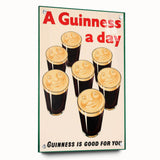 Retro Guinness Smiling Pints Poster - Vintage Bar Wall Art