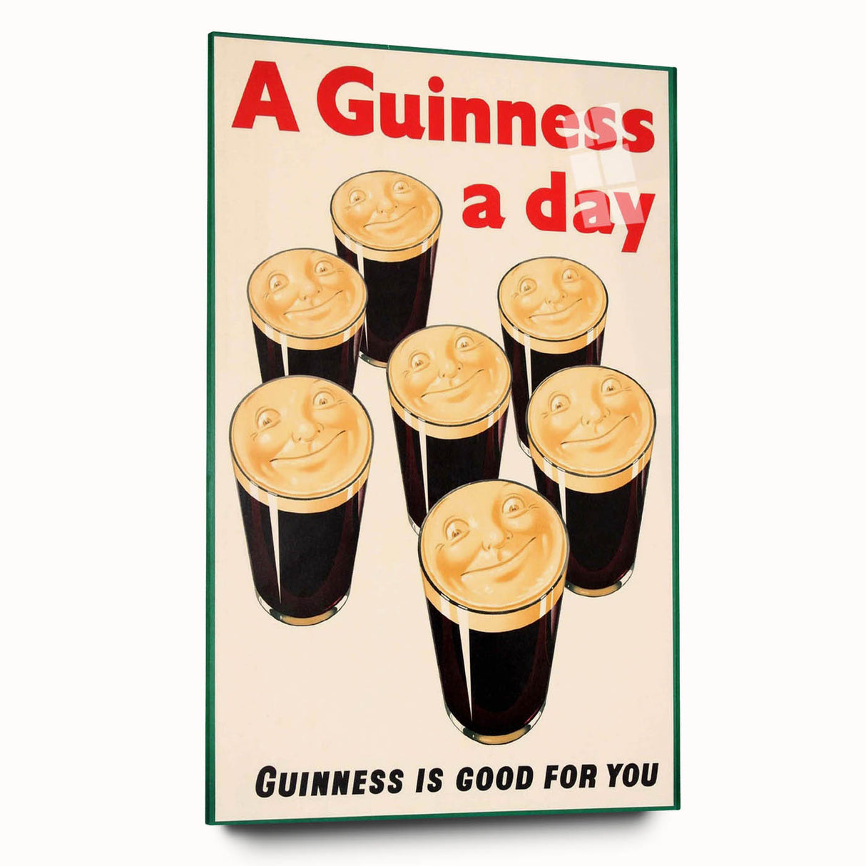 Retro Guinness Smiling Pints Poster - Vintage Bar Wall Art