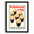 Retro Guinness Smiling Pints Poster - Vintage Bar Wall Art