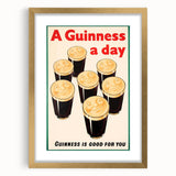 Retro Guinness Smiling Pints Poster - Vintage Bar Wall Art