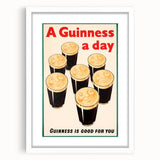 Retro Guinness Smiling Pints Poster - Vintage Bar Wall Art