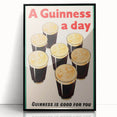 Retro Guinness Smiling Pints Poster - Vintage Bar Wall Art