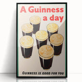 Retro Guinness Smiling Pints Poster - Vintage Bar Wall Art
