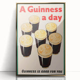 Retro Guinness Smiling Pints Poster - Vintage Bar Wall Art