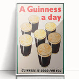 Retro Guinness Smiling Pints Poster - Vintage Bar Wall Art