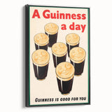 Retro Guinness Smiling Pints Poster - Vintage Bar Wall Art