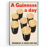 Retro Guinness Smiling Pints Poster - Vintage Bar Wall Art