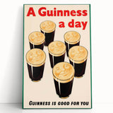 Retro Guinness Smiling Pints Poster - Vintage Bar Wall Art