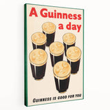 Retro Guinness Smiling Pints Poster - Vintage Bar Wall Art