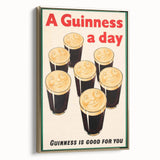 Retro Guinness Smiling Pints Poster - Vintage Bar Wall Art