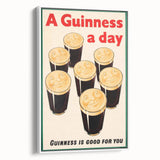 Retro Guinness Smiling Pints Poster - Vintage Bar Wall Art